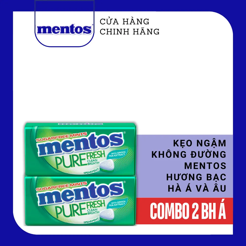 Ảnh COMBO 2 hộp thiếc kẹo Ngậm Không Đường Mentos Clean Breath (nhiều hương) cho hơi thở thơm mát trong suốt 30 phút 2