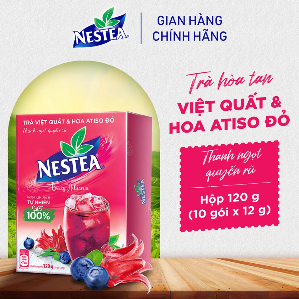 Ảnh Combo 2 Hộp trà NESTEA - VỊ VIỆT QUẤT & ATISO ĐỎ (2*10 gói) 1