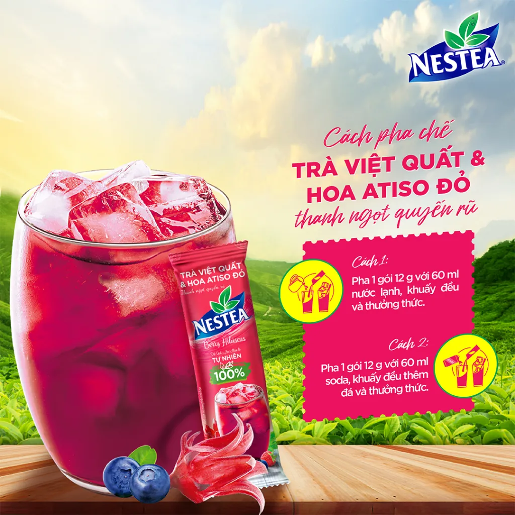 Ảnh Combo 2 Hộp trà NESTEA - VỊ VIỆT QUẤT & ATISO ĐỎ (2*10 gói) 2