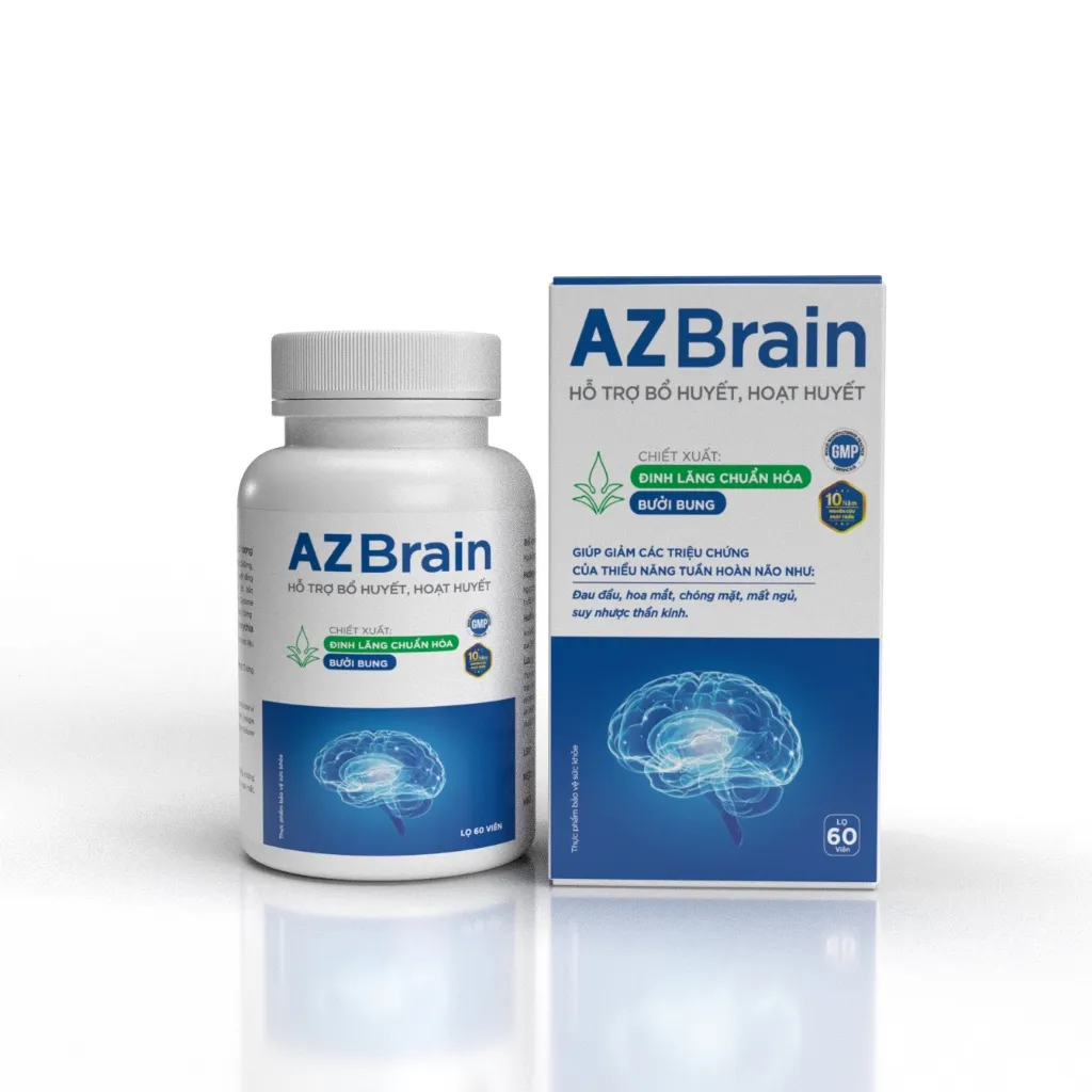 Ảnh Combo 2 hộp viên uống AZBrain tăng cường trí nhớ, bổ huyết,hết đau nửa đầu, chóng mặt, ngủ ngon (Hộp 60 viên) 3