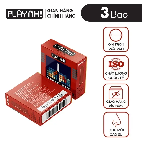 Ảnh Combo 2 hộp/3 hộp Bao Cao Su PlayAh True Fit Ôm Sát Hộp 3 Bao size 49mm 4
