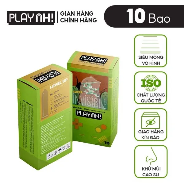Ảnh Combo 2 hộp/3 hộp Bao Cao Su PLAYAH Super Invisible Siêu Mỏng Hộp 10 bao size 52mm 4