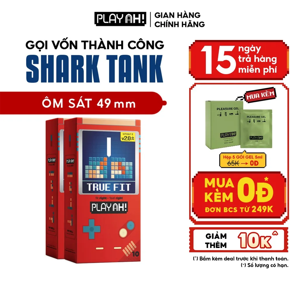 Ảnh Combo 2 hộp/3 hộp Bao Cao Su PLAYAH True Fit Ôm Sát Hộp 10 Bao size 49mm 1