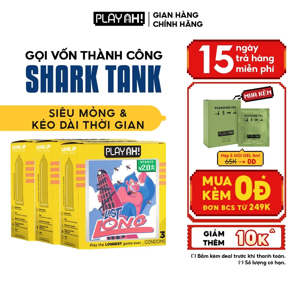 Ảnh Combo 2 hộp/3 hộp Bao Cao Su PlayAh Last Long Siêu Mỏng Kéo Dài Thời Gian Hộp 3 bao size 52mm 2