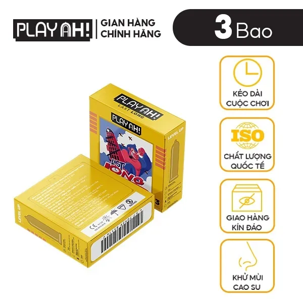 Ảnh Combo 2 hộp/3 hộp Bao Cao Su PlayAh Last Long Siêu Mỏng Kéo Dài Thời Gian Hộp 3 bao size 52mm 4