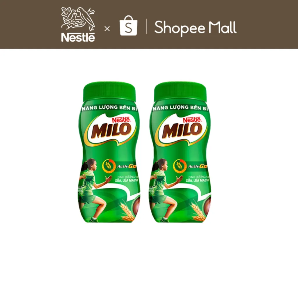 Ảnh Combo 2 hũ thức uống lúa mạch Nestlé® Milo® nguyên chất 400g (hũ nhựa) 1