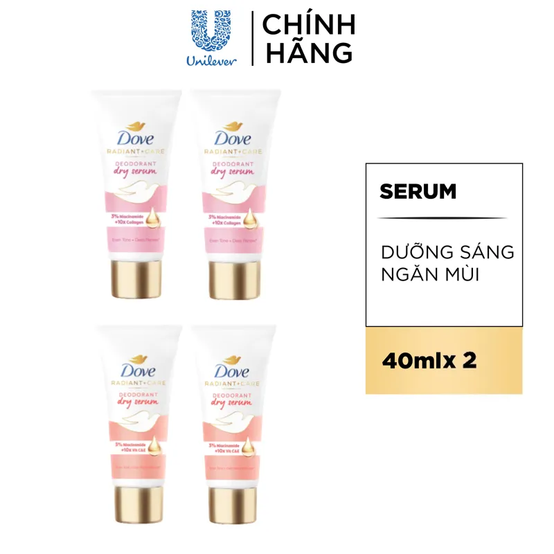 Ảnh Combo 2 Kem Khử Mùi Dove Tinh Chất Serum Sáng Mịn 40ml/Tuýp (Vitamin E/ Vitamin B3) 1