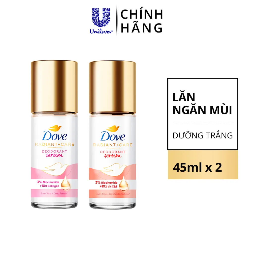 Ảnh Combo 2 Lăn Ngăn Mùi Dove Tinh Chất Serum Sáng Mịn 45ml/Tuýp 2