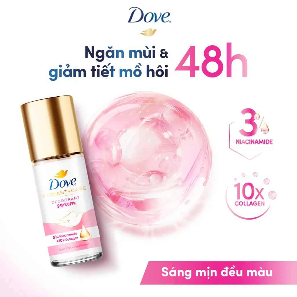 Ảnh Combo 2 Lăn Ngăn Mùi Dove Tinh Chất Serum Sáng Mịn 45ml/Tuýp 4
