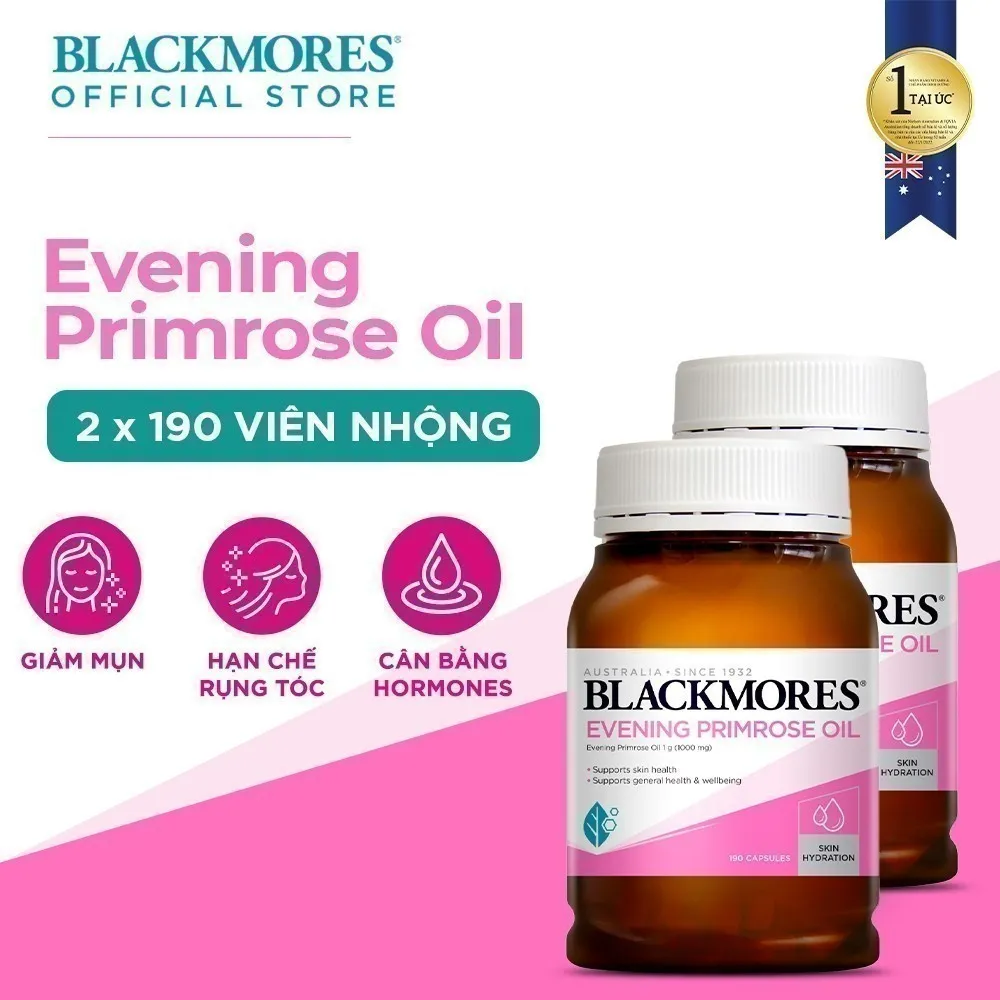 Ảnh Combo 2 Lọ Tinh Dầu Hoa Anh Thảo Hỗ Trợ Cân Bằng Nội Tiết Tố Blackmores Evening Primrose Oil 190 Viên/Lọ 1