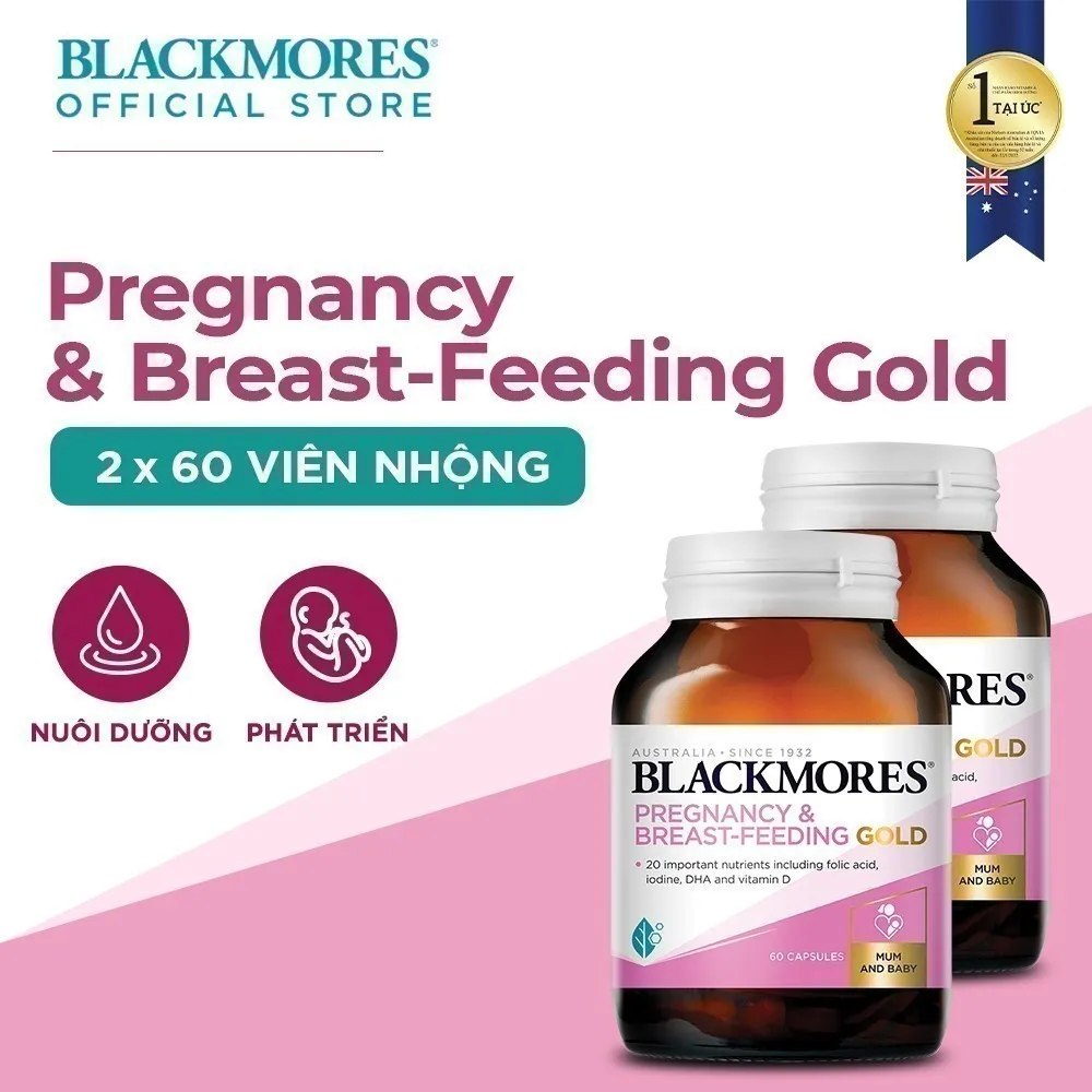 Ảnh Combo 2 Lọ Vitamin Tổng Hợp Cho Bà Bầu Và Mẹ Cho Con Bú Blackmores Pregnancy & Breast-Feeding Gold 60 Viên/Lọ 2