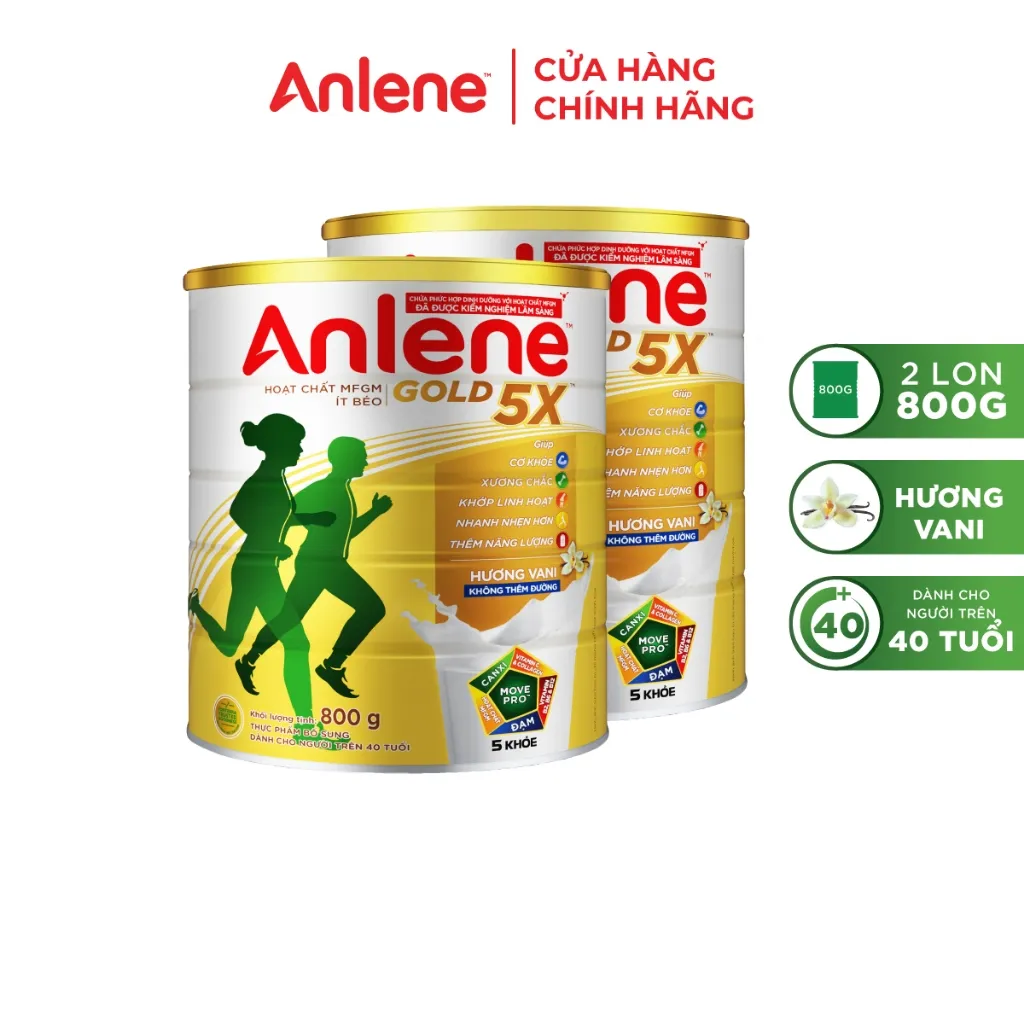 Ảnh Combo 2 lon Sữa Bột Anlene Gold Hương Vani 800g 1