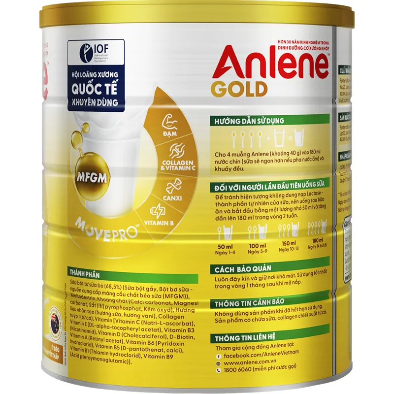 Ảnh Combo 2 lon Sữa Bột Anlene Gold Hương Vani 800g 4