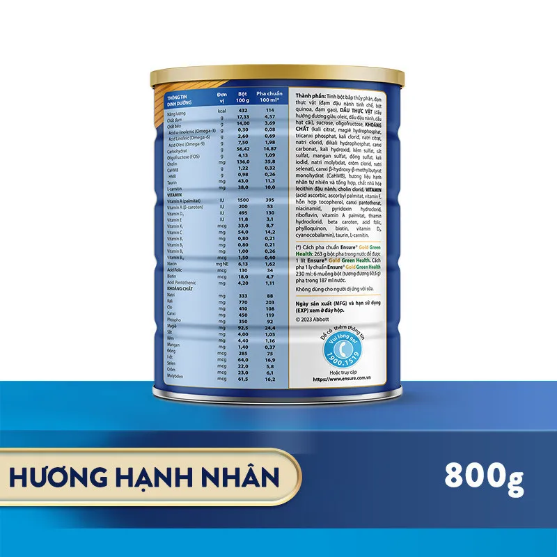 Ảnh Combo 2 Lon Sữa bột Ensure Gold Green Health 800g/ 850g 1