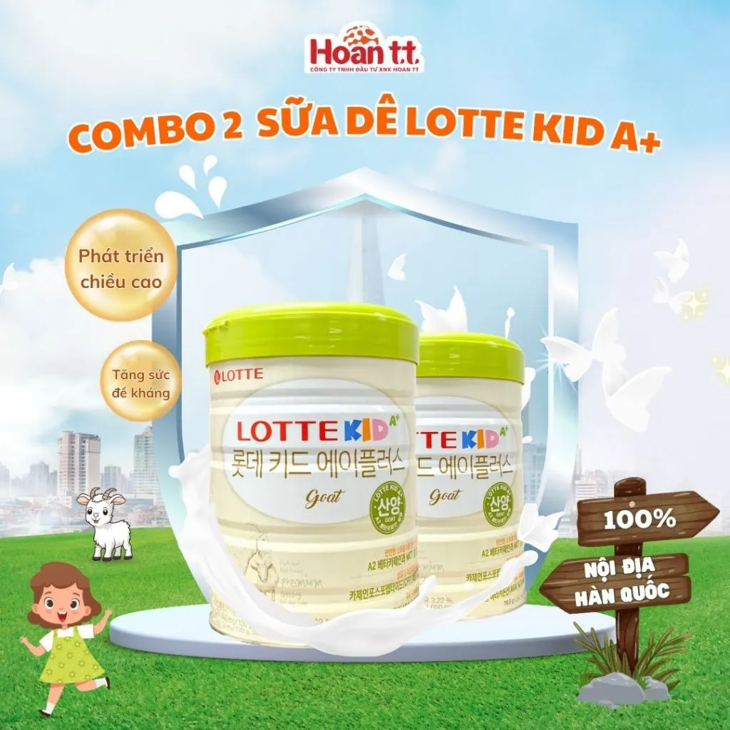 Ảnh ComBo 2 Lon Sữa Dê Bổ Sung Canxi Lotte Kid A+ Hàn Quốc, Sữa Bột Giúp Phát Triển Chiều Cao Cho Bé 760g 144 1