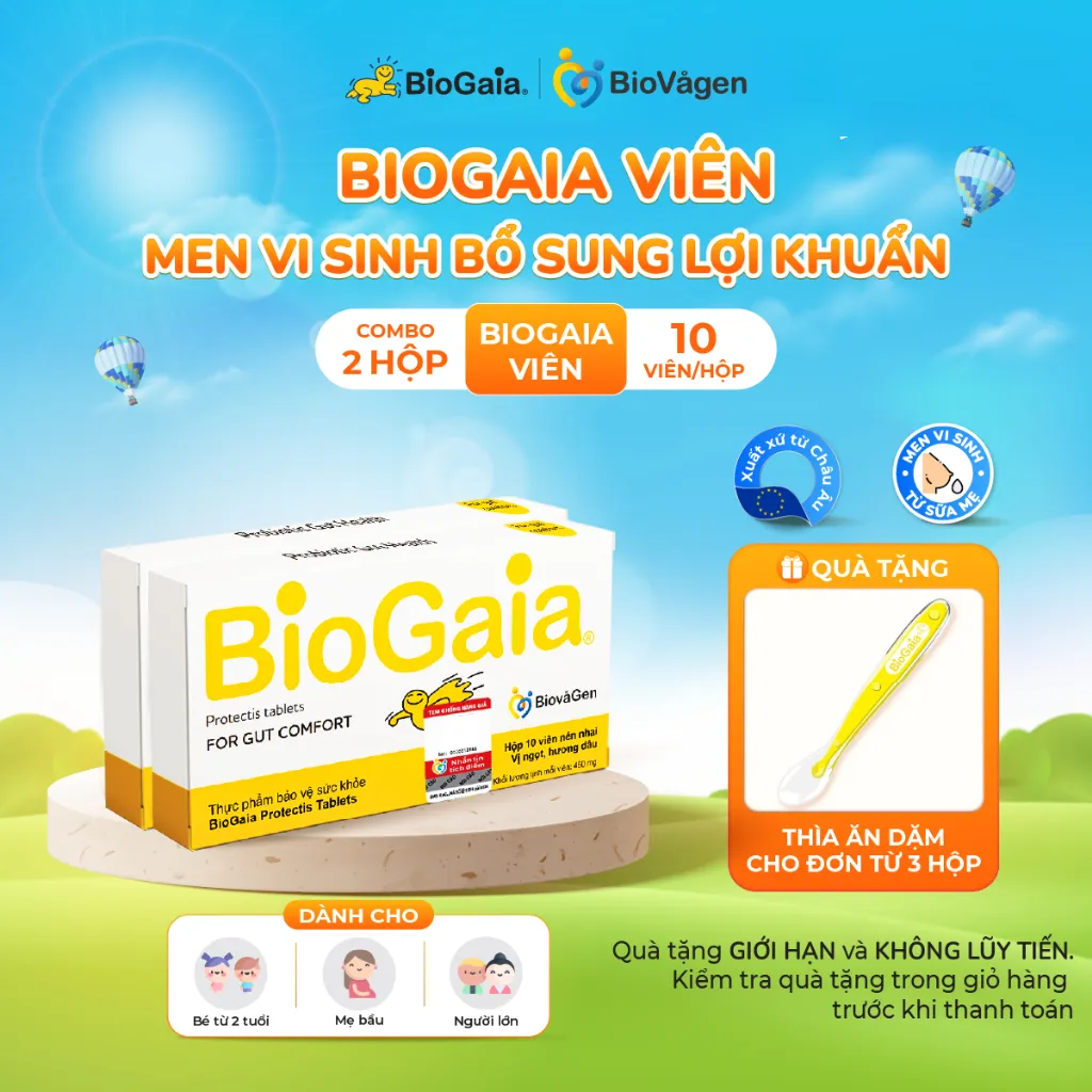 Ảnh Combo 2 men vi sinh BioGaia ProTectis Dạng viên cải thiện hệ tiêu hóa Thụy Điển hộp 10 viên 1