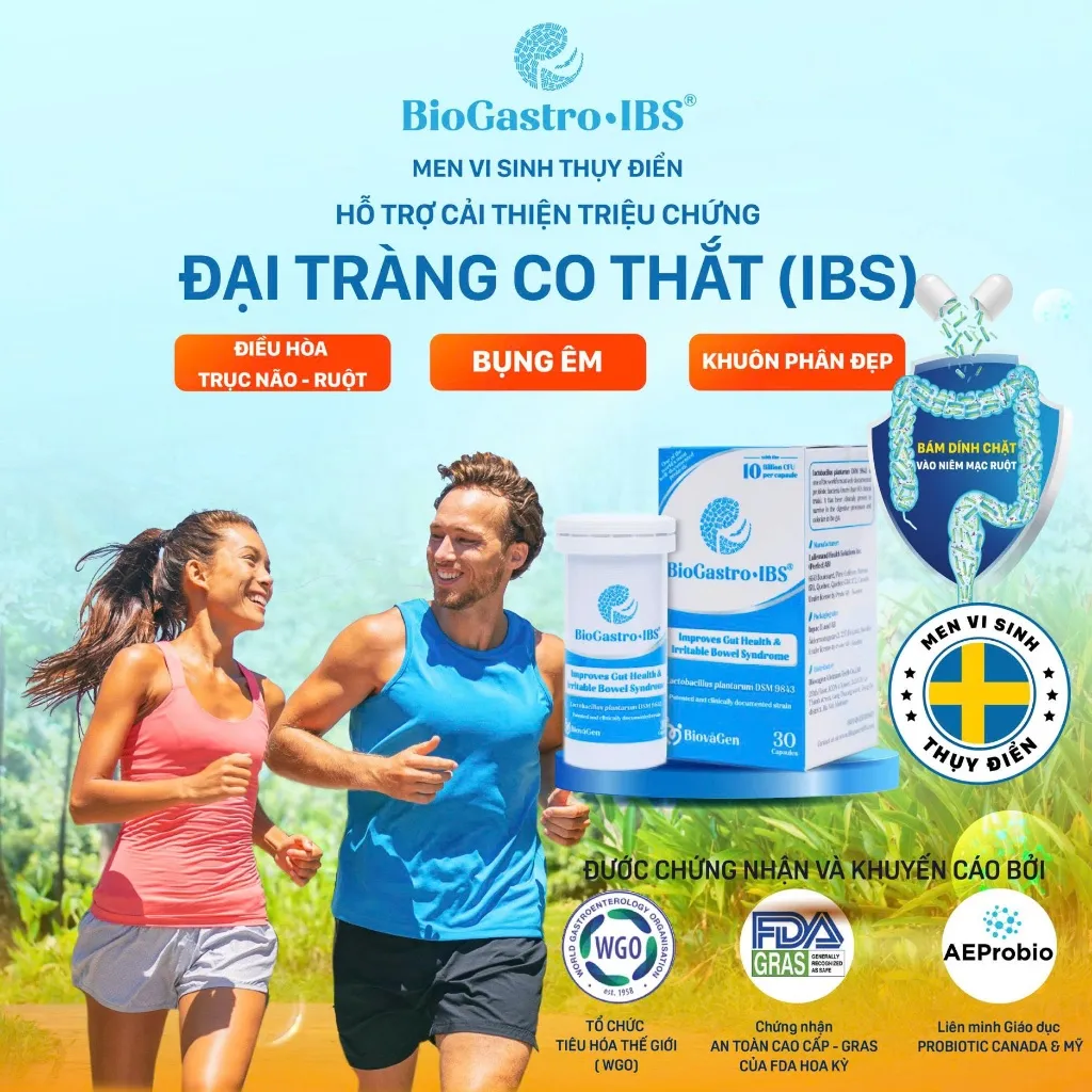 Ảnh Combo 2 men vi sinh BioGastro • IBS Thụy Điển dùng cho Viêm Đại Tràng co thắt, Táo bón, Tiêu chảy hộp 30 viên nang 3