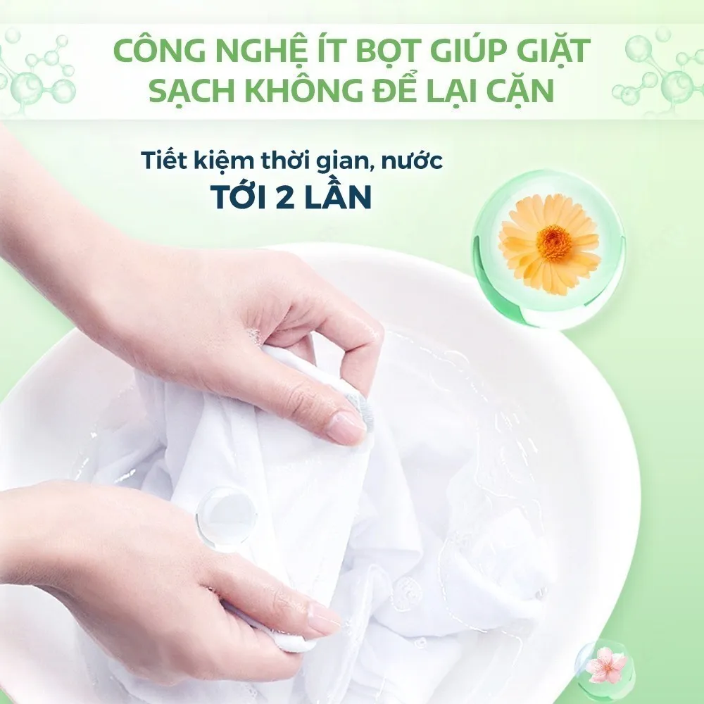 Ảnh Combo 2 nước giặt sinh học Pristal giữ màu, làm mềm vải, túi 2L nước giặt quần áo an toàn cho da em bé 4