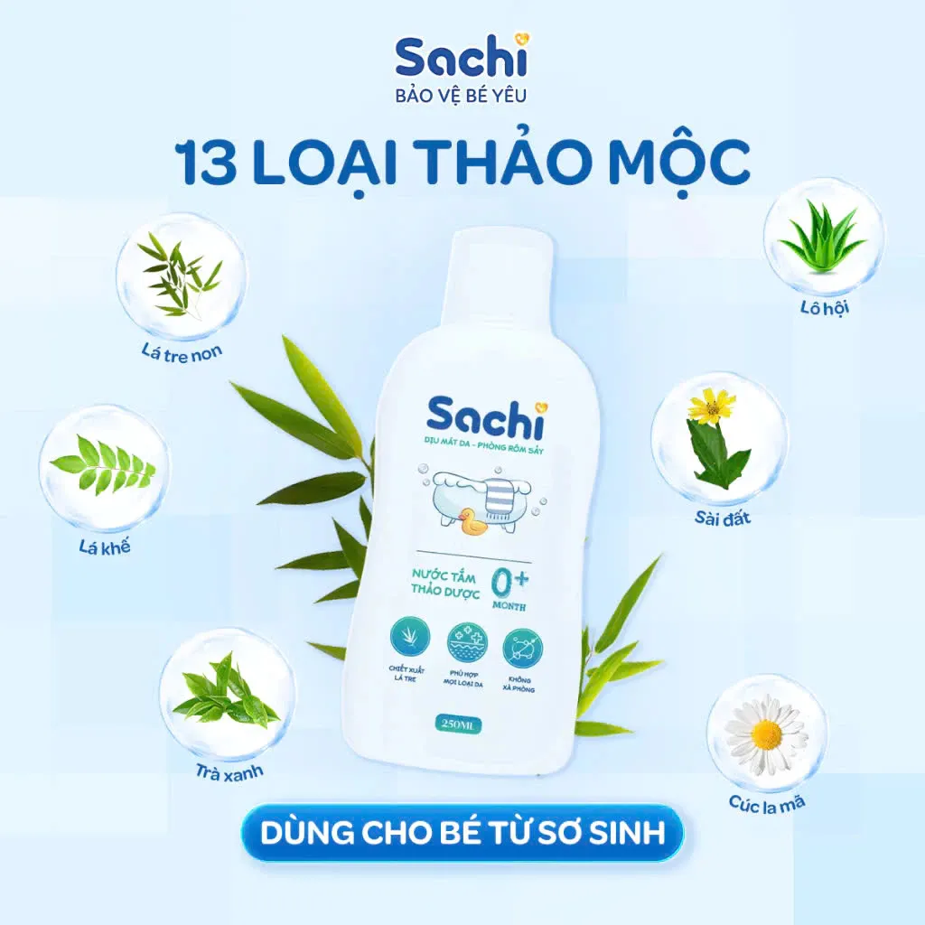 Ảnh Combo 2 Nước Tắm Thảo Dược An Toàn Cho Bé SACHI - Chai 180ml 4