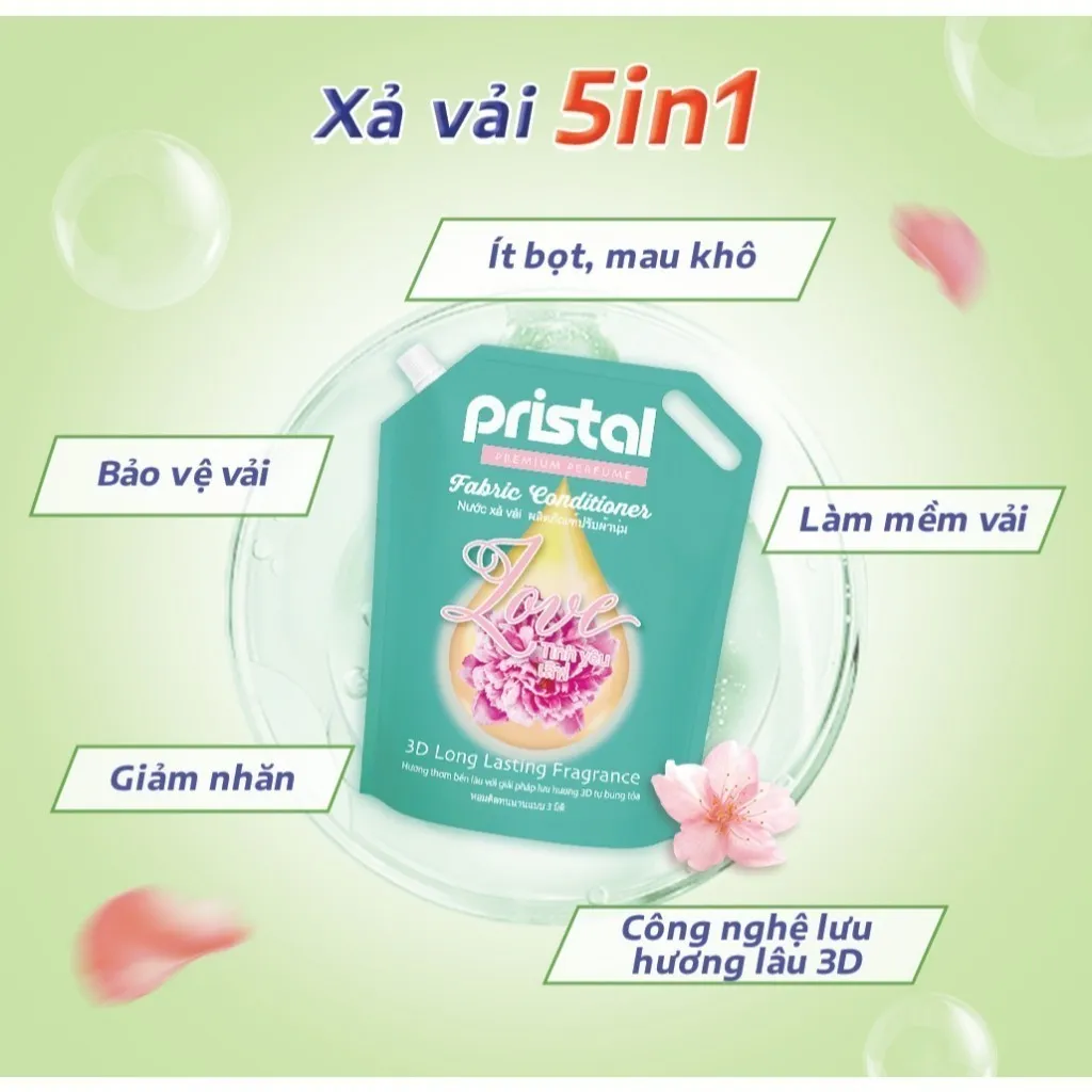 Ảnh Combo 2 nước xả vải sinh học Pristal 2L, nước xả lưu hương thơm cực lâu an toàn cho da em bé 3