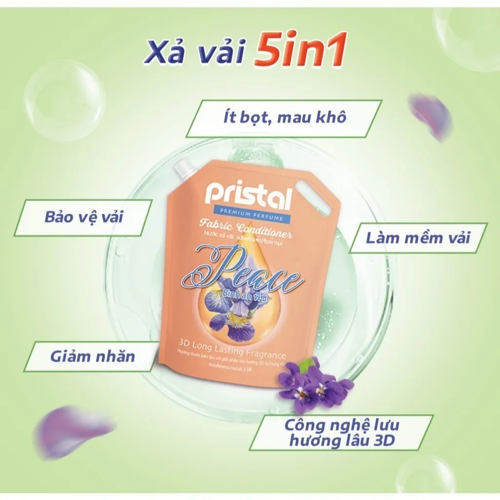 Ảnh Combo 2 nước xả vải sinh học Pristal 2L, nước xả lưu hương thơm cực lâu an toàn cho da em bé 4