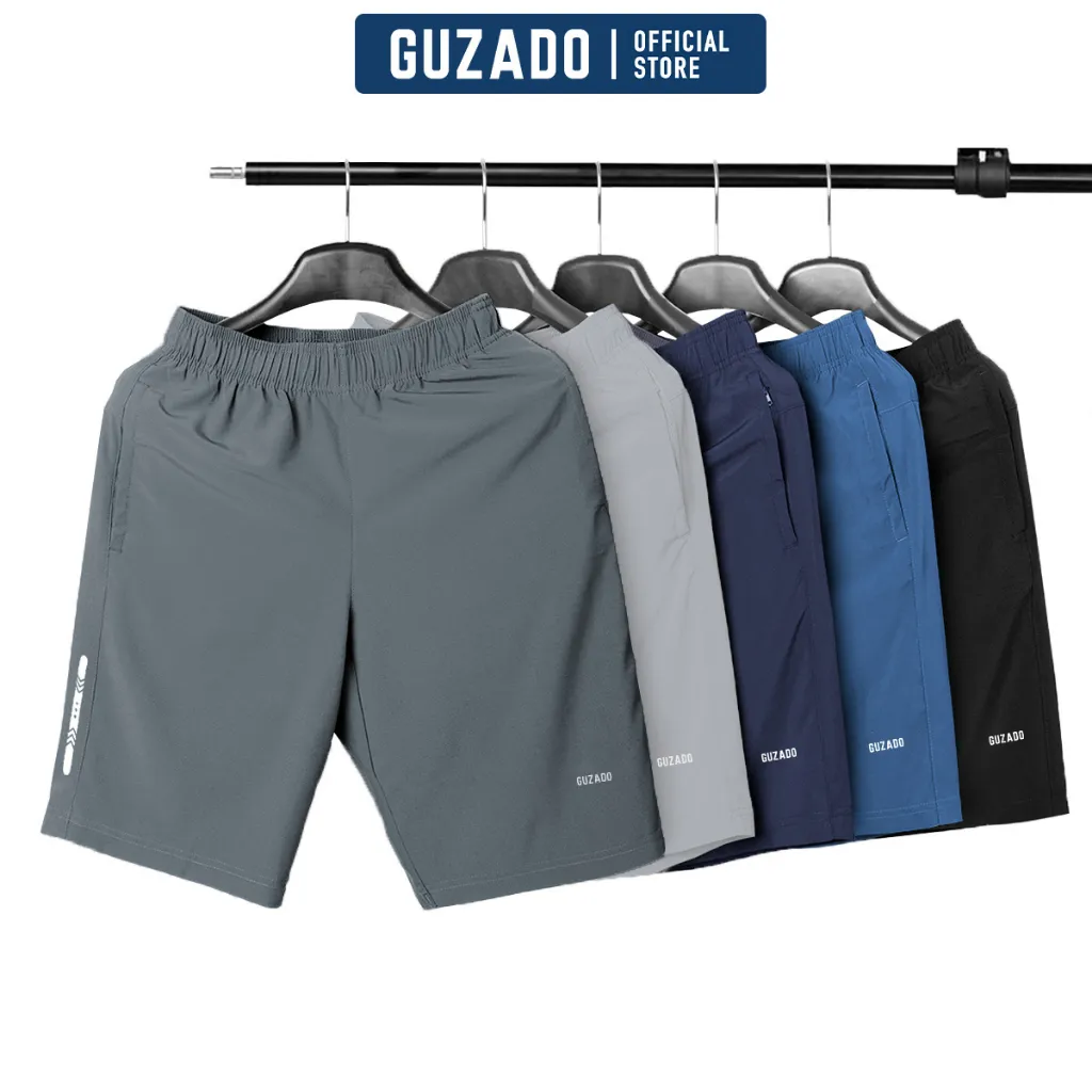 Ảnh Combo 2 quần đùi nam Guzado Cạp Chun,Vải Gió Thể Thao Vận Động Thoải Mái CB2GSR01 1
