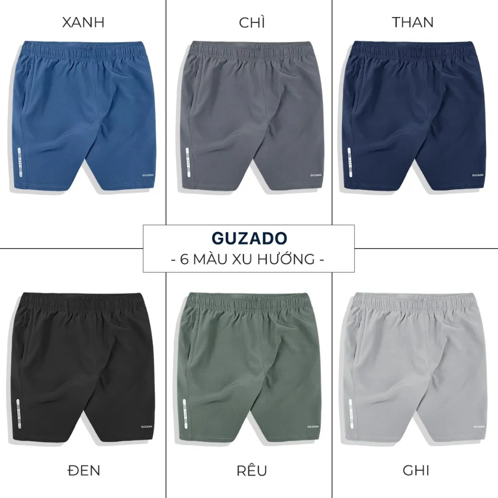 Ảnh Combo 2 quần đùi nam Guzado Cạp Chun,Vải Gió Thể Thao Vận Động Thoải Mái CB2GSR01 2