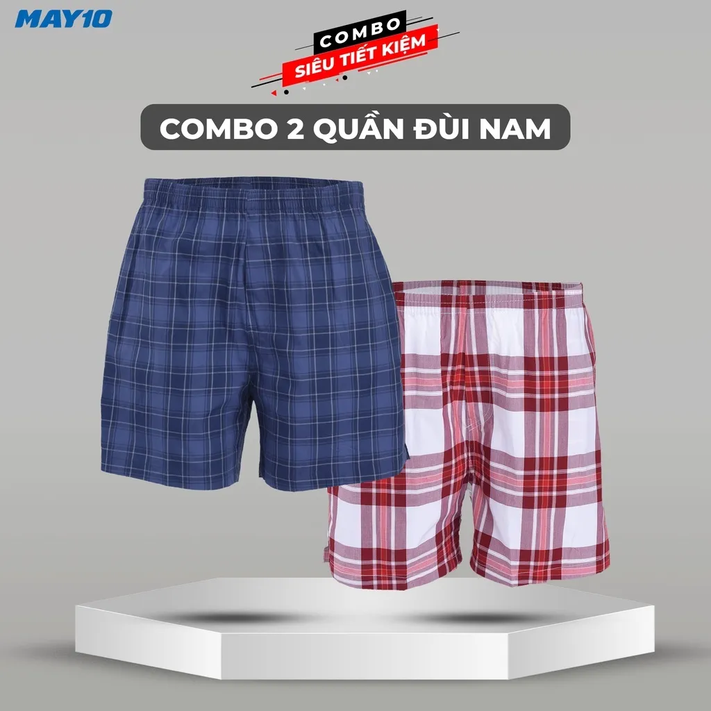 Ảnh Combo 2 quần đùi nam May 10 phiên bản có túi 2 bên, màu ngẫu nhiên 1