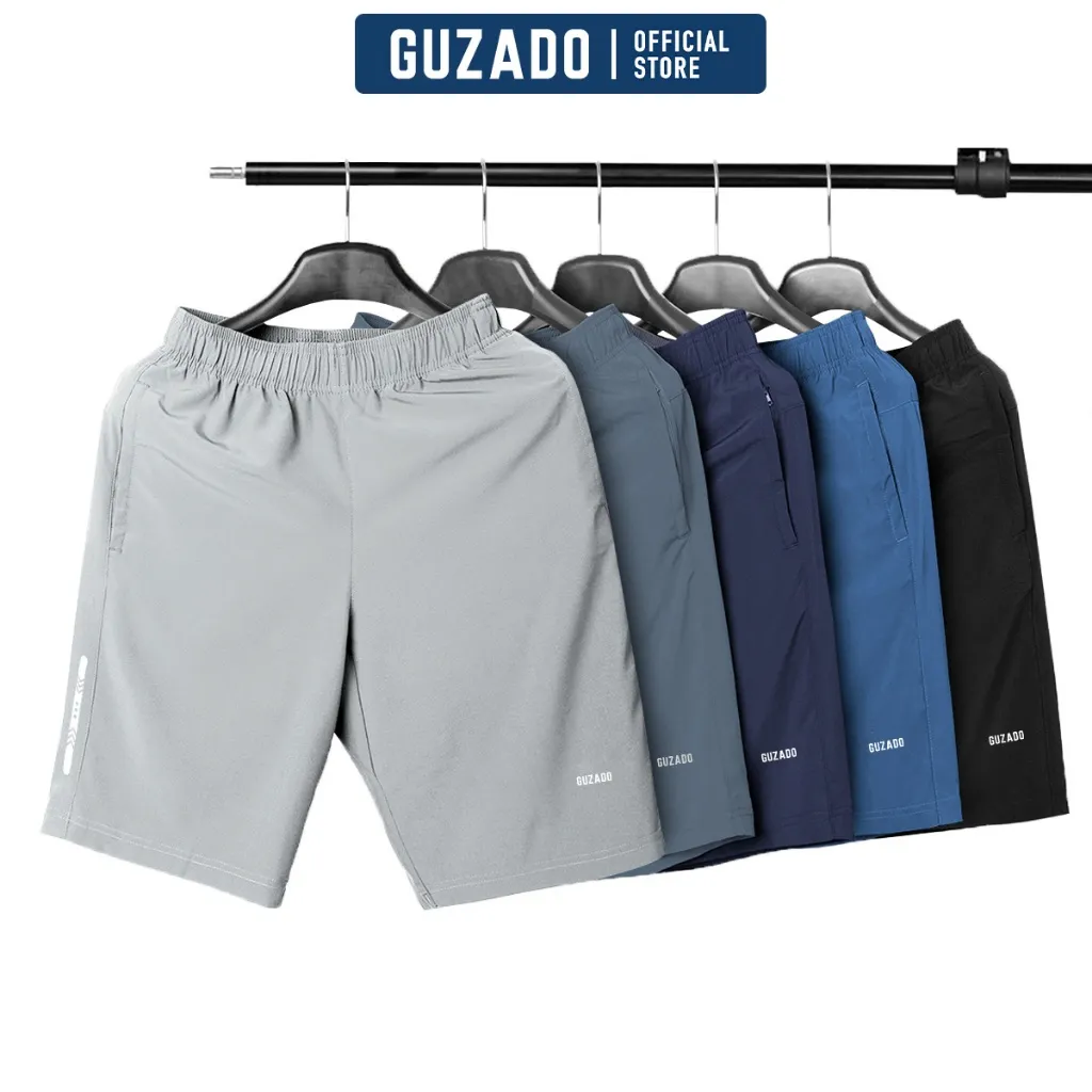 Ảnh Combo 2 quần đùi nam thể thao Guzado Cạp Chun,Vải Gió Thoáng Mát Vận Động Thoải Mái CB2GSR01 1