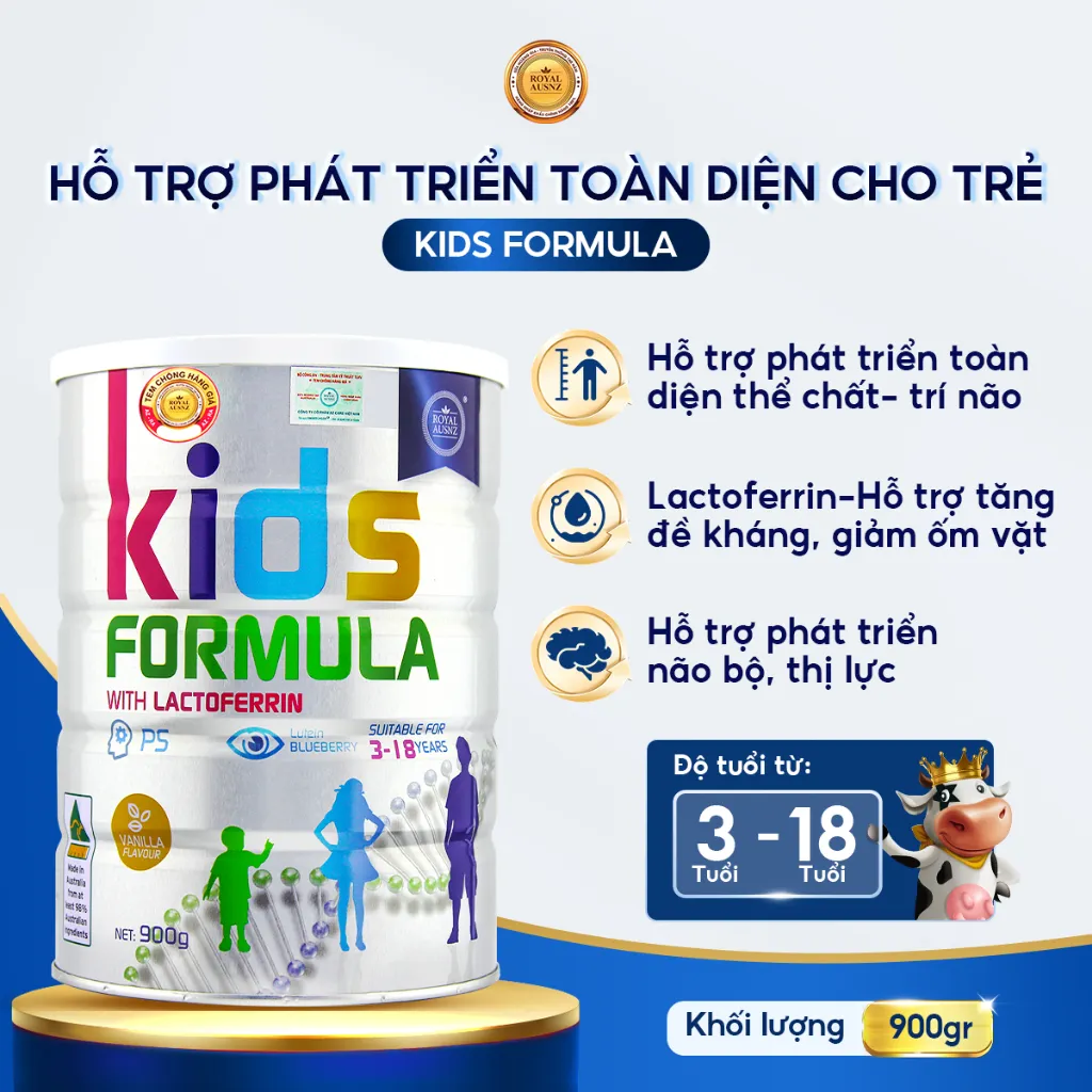 Ảnh COMBO 2 Sữa Hoàng Gia Úc ROYAL AUSNZ Kids Formula Cho Trẻ 3 - 18 Tuổi (Hộp 900g) 1