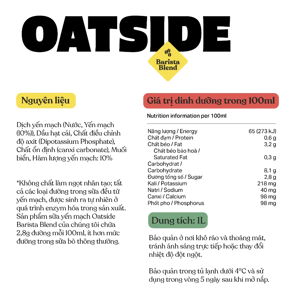 Ảnh Combo 2 Sữa yến mạch OATSIDE mix vị Nguyên bản & Chocolate 1L 1