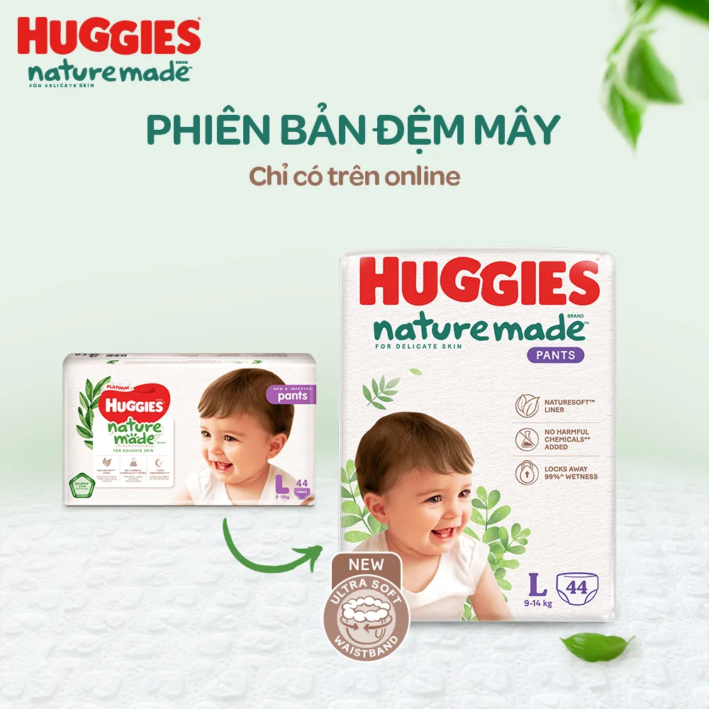 Ảnh Combo 2 Tã Quần Huggies Platinum Nature Made XL38 2