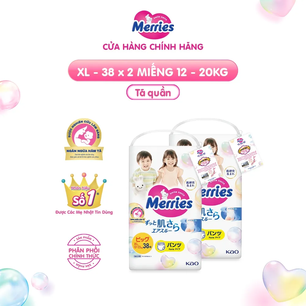 Ảnh Combo 2 Tã/bỉm quần Merries Đủ Size M52/L44/XL38/XXL26/XXL24 (bao bì mới) 4