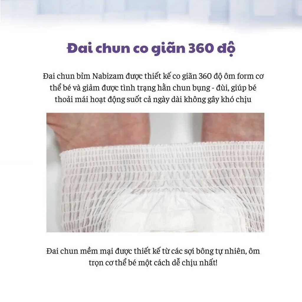 Ảnh COMBO 2 Tã/Bỉm Quần Nabizam UltraThin Nội Địa Hàn Cao Cấp Mỏng Vượt Trội, Thấm Hút Size M/6-11kg/32 Miếng/Bịch 4