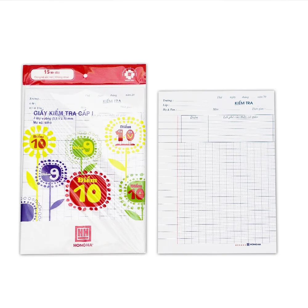 Ảnh Combo 2 tập giấy kiểm tra 4 ly Hồng Hà 4919 2