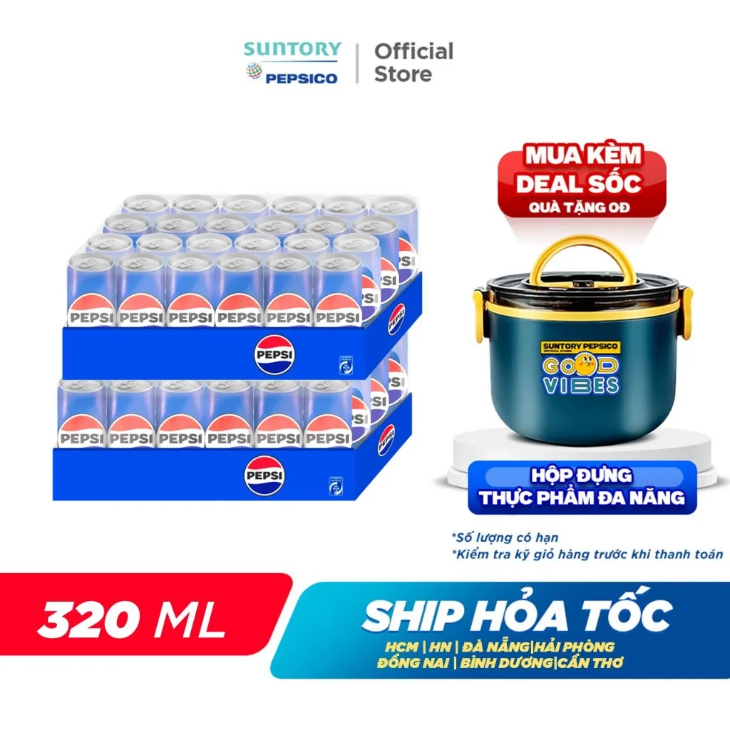 Ảnh Combo 2 Thùng 24 Lon Pepsi (320ml/lon hoặc 350ml/lon) 1