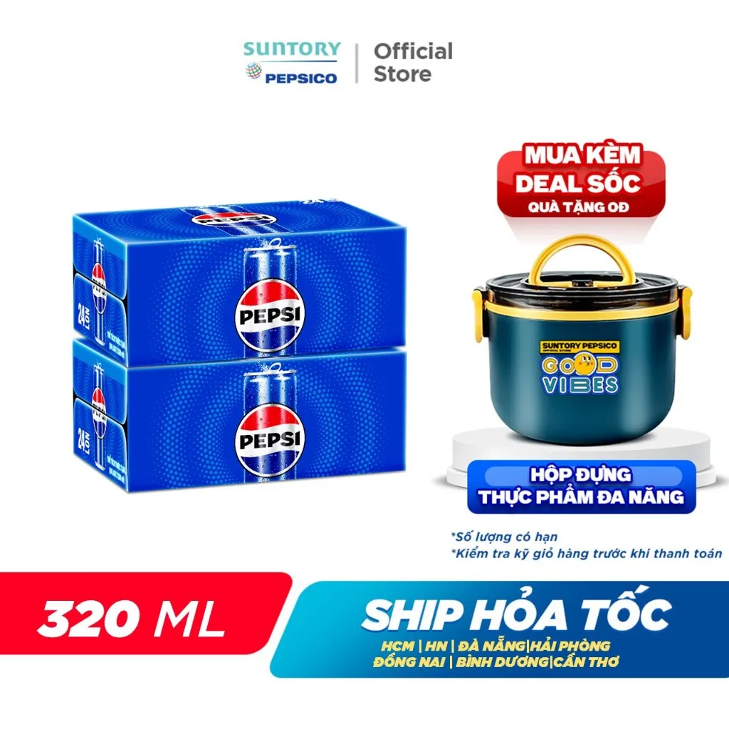 Ảnh Combo 2 Thùng 24 Lon Pepsi (320ml/lon hoặc 350ml/lon) 2