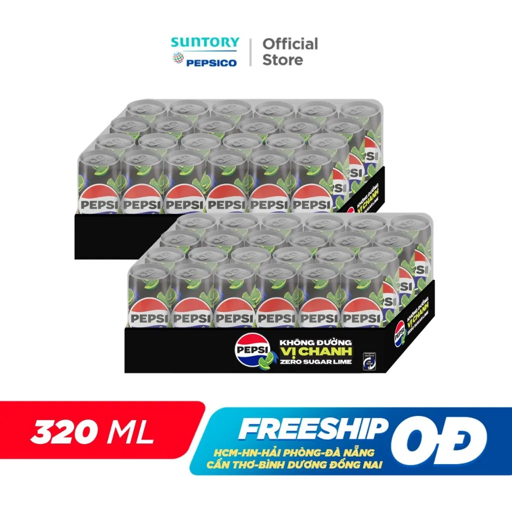 Ảnh Combo 2 Thùng 24 Lon Pepsi Vị Chanh Không Calo (320ml/lon) 2