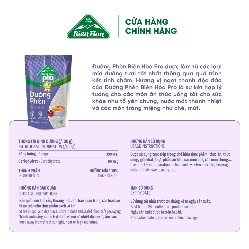 Ảnh Combo 2 Túi Đường Phèn Biên Hòa Pro 500 Gram/túi 2