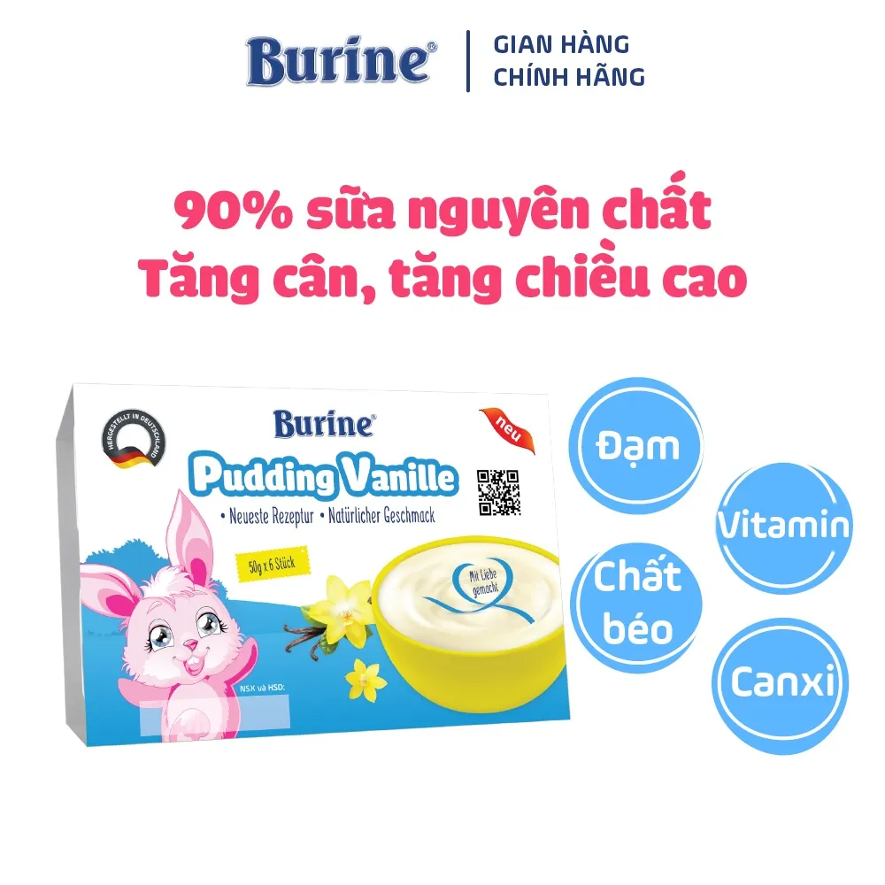 Ảnh Combo 2 Vỉ Pudding Ăn Dặm Burine Vị Vani Cung Cấp Vitamin, Dưỡng Chất Bổ Sung Năng Lượng Cho Bé Lười Ăn 1