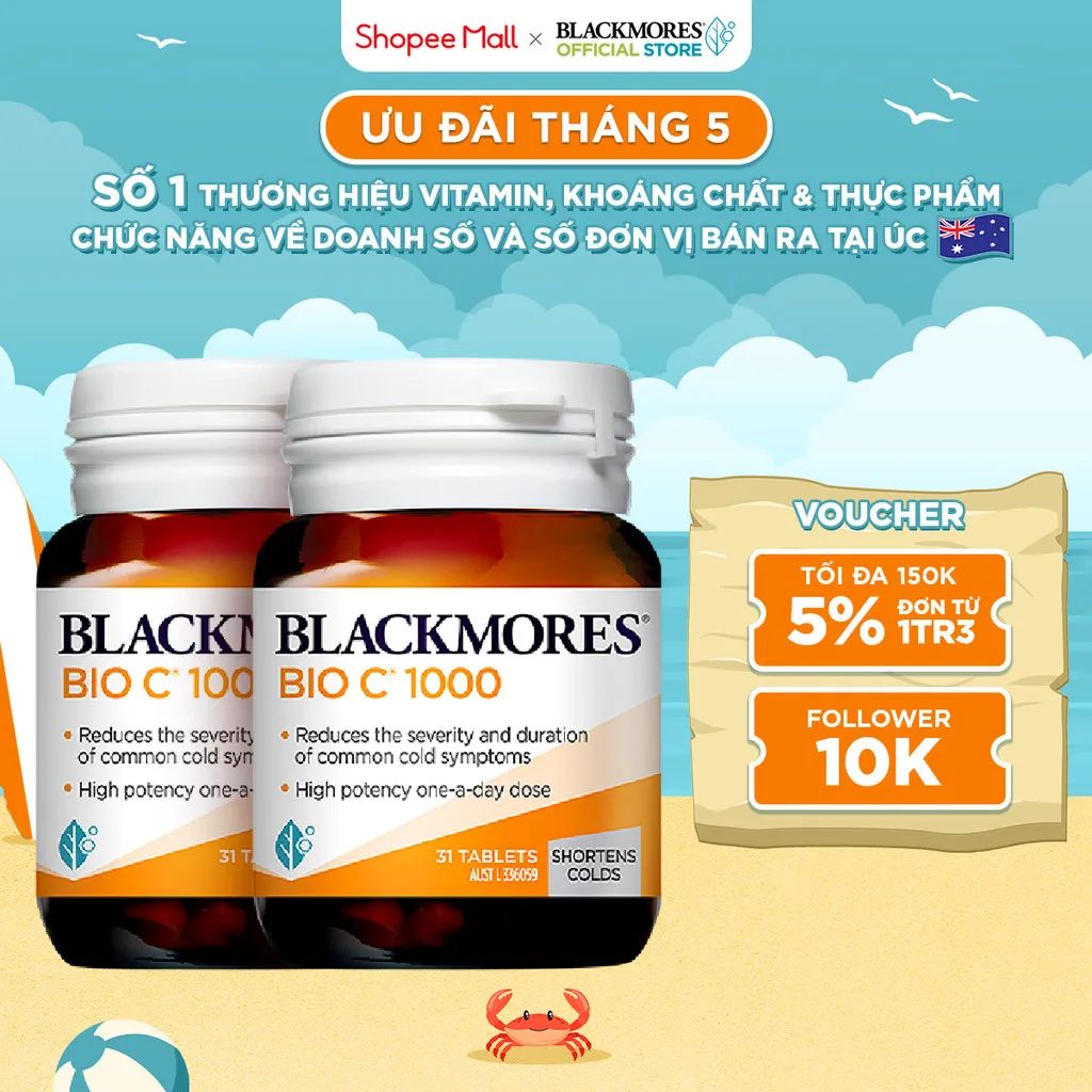 Ảnh Combo 2 Viên Uống Bổ Sung Vitamin C Blackmores Bio C 1000mg 31 Viên/Lọ 1
