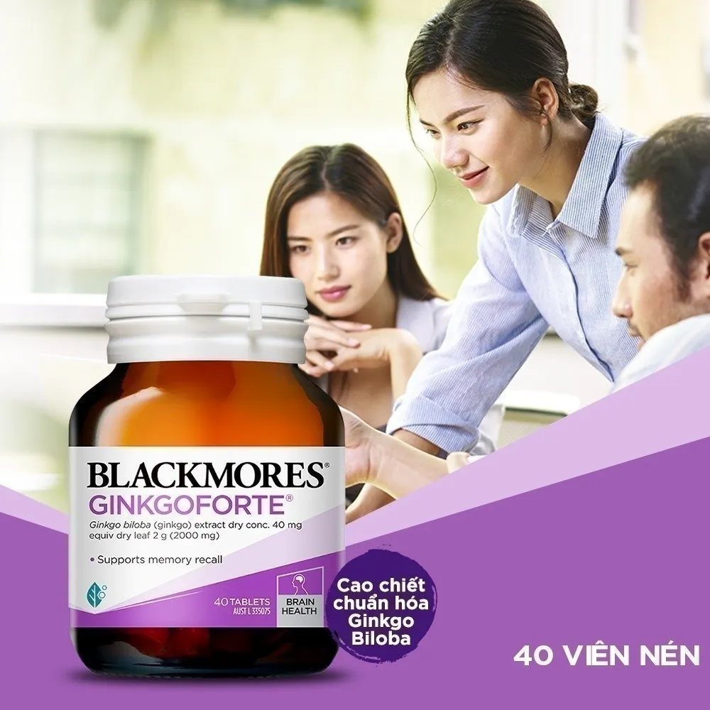 Ảnh Combo 2 Viên Uống Hỗ Trợ Tuần Hoàn Máu Não Blackmores Ginkgoforte 40 Viên/Lọ 3