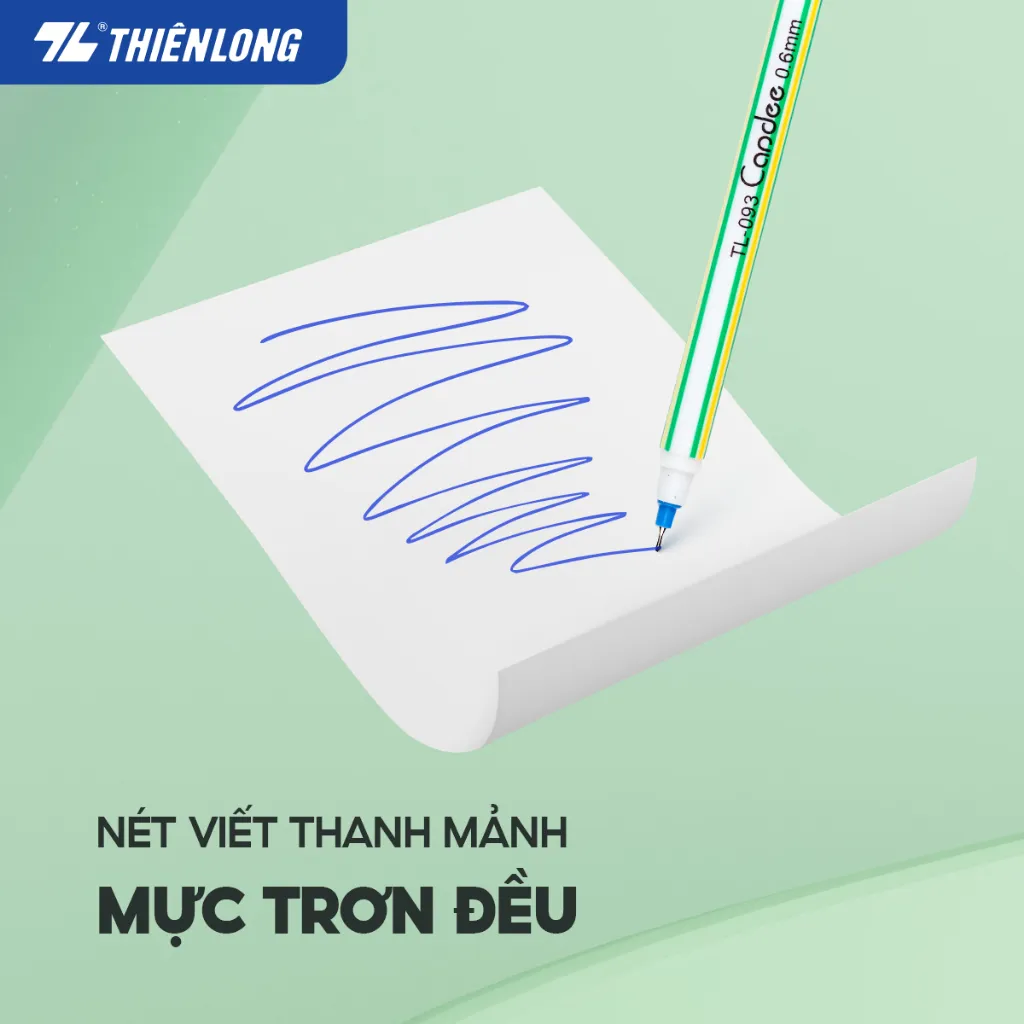 Ảnh Combo 20 Bút bi Thiên Long TL-093 ngòi 0.6mm - Bút bi, bút nến cho nét viết êm, thanh mảnh, mực ra đều 4