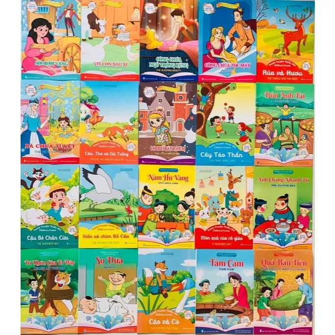 Ảnh Combo 20 cuốn truyện tranh Cổ Tích song ngữ Anh Việt cho bé 1