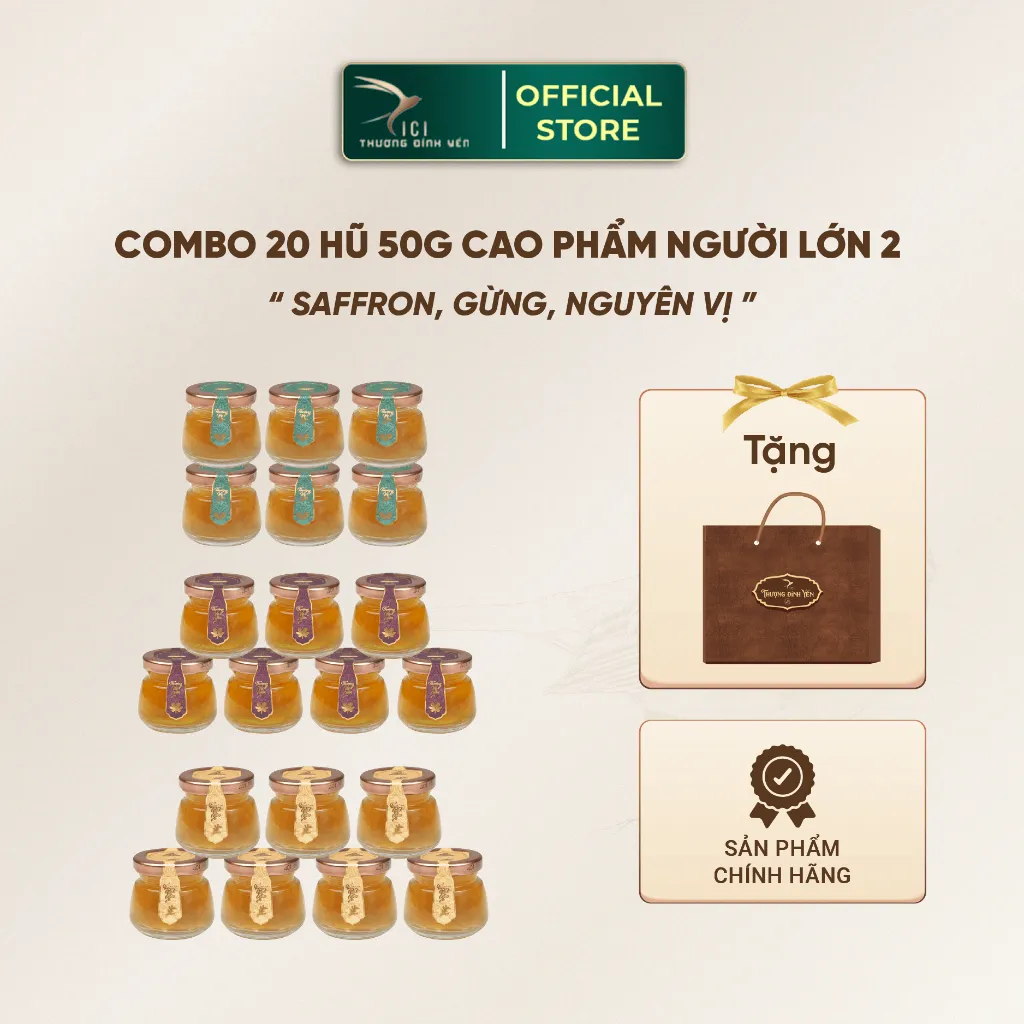 Ảnh Combo 20 Hũ Yến Cao Phẩm 5G Yến Thật  Hũ 50G Chưng Sẵn Không Kèm Hộp 5 Vị Cici Thượng Đỉnh Yến Sào Yến 2