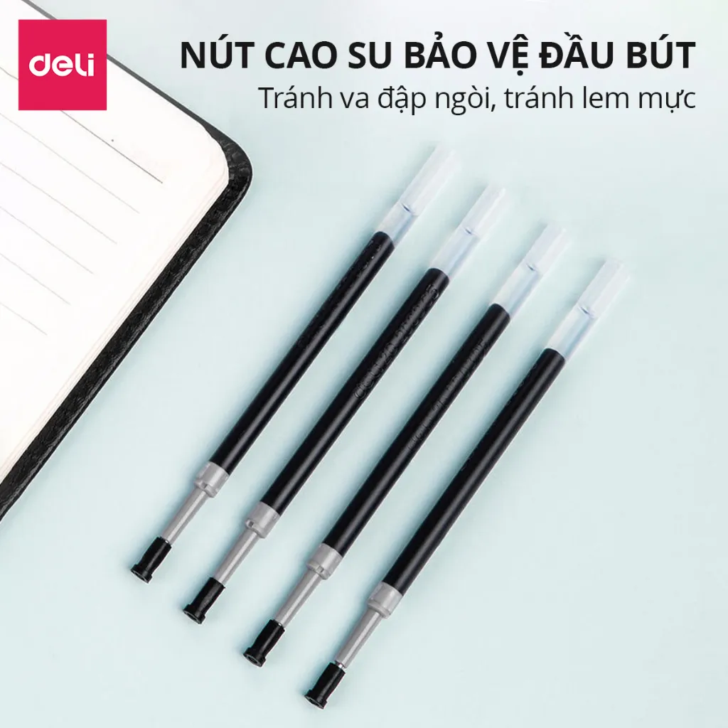 Ảnh Combo 20 ruột bút gel S221 Deli 0.5mm dùng cho bút bi nước A575 không gai viết trơn tru phù hợp học sinh văn phòng 3