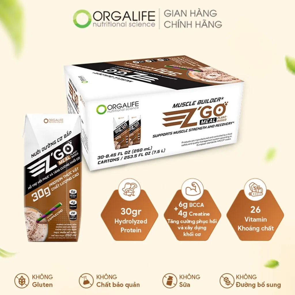 Ảnh Combo 3 - 15 ngày cung cấp năng lượng, hồi phục cơ bắp sau khi tập Zgo Meal Plant Based (250ml/Hộp) 2