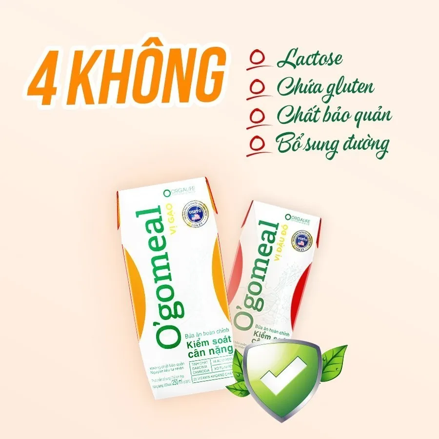 Ảnh Combo 3 - 15 ngày hỗ trợ giảm cân, thay thế bữa ăn, giảm thèm ăn, ít calo OGOMEAL Gạo (250ml/Hộp) 4