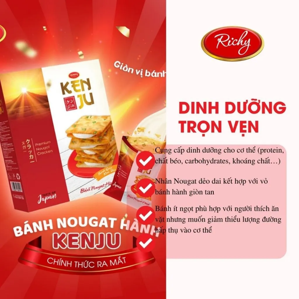 Ảnh Combo 3 Bánh Richy Kenju kem dẻo 186gr 2