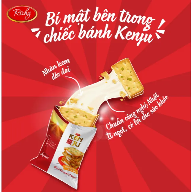 Ảnh Combo 3 Bánh Richy Kenju kem dẻo 186gr 3